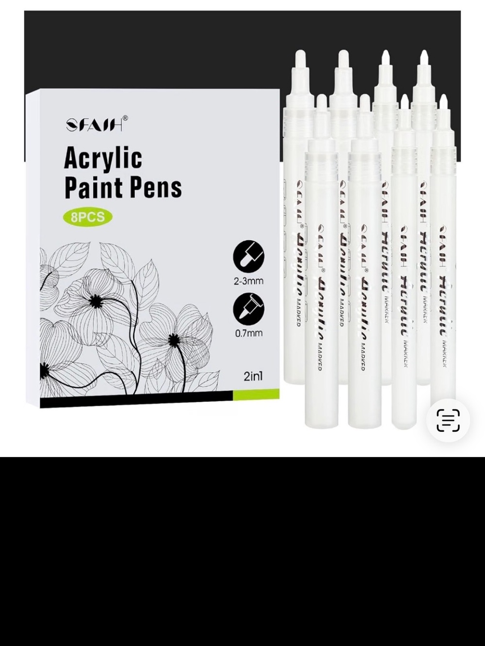 New, White Acrylic Paint Pens - 8 Pack